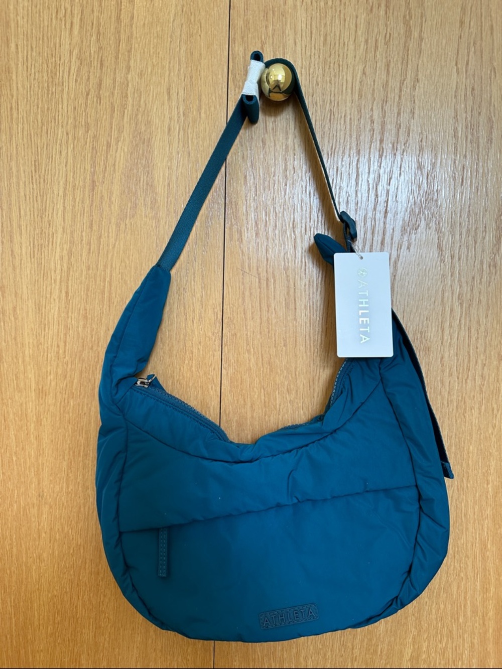 Athleta Teal Quilted All About Small Crossbody Hobo Shoulder Bag